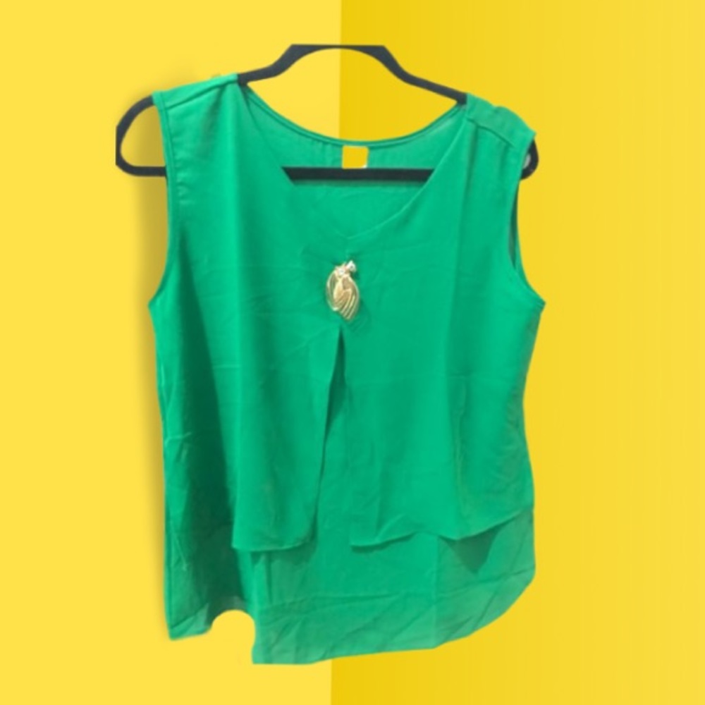 Beautiful Green Summer Tank Blouse